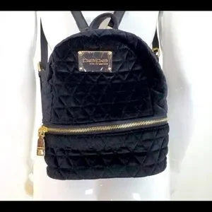 bebe | Bags | Bebe Quilted Black Backpack With Gold Accents  display picture 1